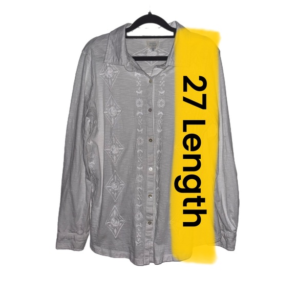 Sigrid Olsen Size L Long Sleeve Button Down Shirt - Picture 7 of 7